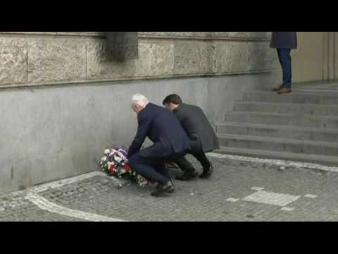 France's Macron lays wreath for victims of 2023 Prague shootings