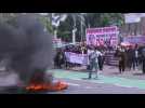 Indonesia: Hundreds protest in front of parliament against alleged poll interference