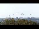 Plane parachutes Gaza aid