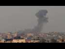 Smoke billows after Israeli strikes on Khan Yunis