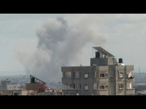 Smoke over Rafah, Khan Yunis after airstrike