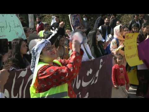 People march in Pakistan for International Women's Day
