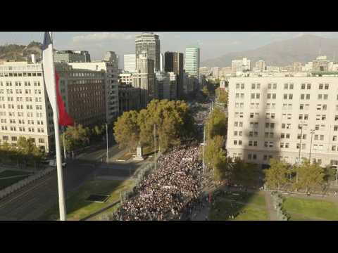 Hundreds of Chileans take to the streets of Santiago on International Women's Day