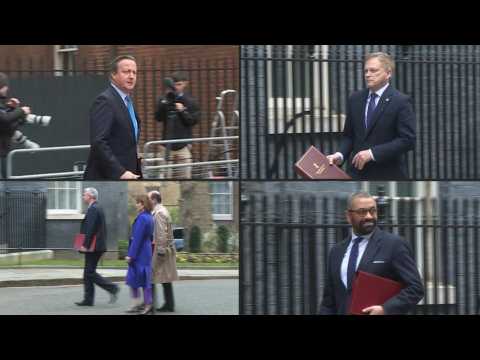 UK cabinet ministers arrive at 10 Downing Street ahead of budget