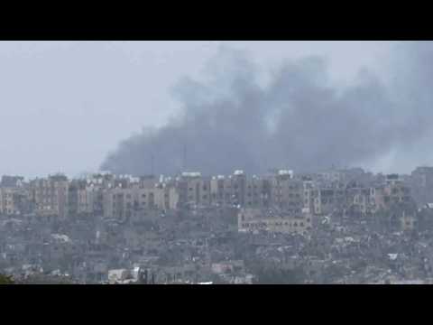 Smoke rises over northern Gaza, seen from Israel (2)