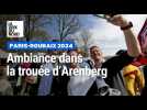 Sur la trouée d'Arenberg, ambiance festive avant le passage des cyclistes du Paris-Roubaix