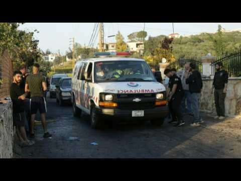 Scene of Israeli strikes on vehicles in southern Lebanese town