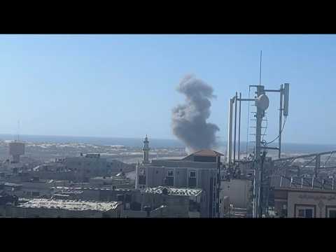 Smoke rises after airstrike on Rafah