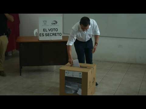 Ecuador President Noboa votes in referendum on anti-crime measures