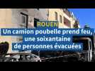 À Rouen, un camion poubelle roulant au gaz prend feu