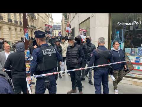 Tensions between pro-Palestinian and pro-Israeli demonstrators in front of Sciences Po Paris