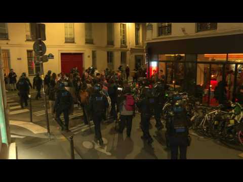Pro-palestinian protesters leave Paris' Sciences Po school
