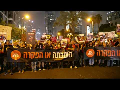 Protest in Tel Aviv calling for the release of hostage ahead of Passover