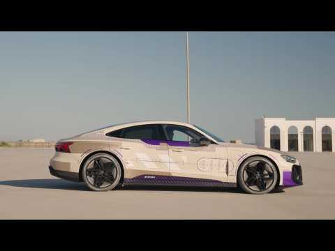 The new Audi e-tron GT prototype golden camouflage wrap Handling course