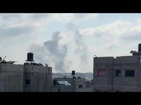 Smoke rises after strikes in northern Gaza