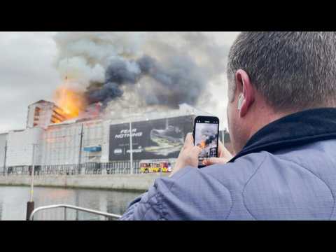 Copenhagen's historic Stock Exchange building on fire