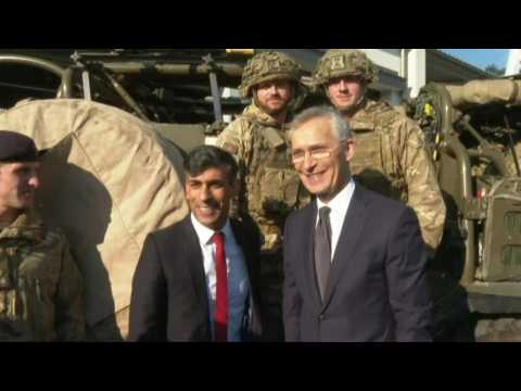 UK PM Sunak and NATO chief Stoltenberg meet troops in Poland