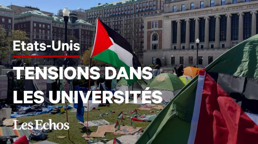 Illustration pour la vidéo Tensions dans plusieurs universités américaines après des manifestations pro-palestiniennes