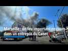 Marseille : un feu important en cours dans un entrepôt du Canet