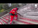 VIDEO. A Nantes, les marches peintes de la Butte Sainte-Anne nettoyées