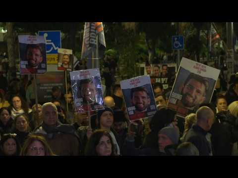 Israelis in Tel Aviv hold rally in support of hostages