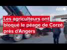 Les agriculteurs ont bloqué le péage de Corzé, près d'Angers