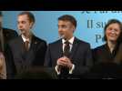 Emmanuel Macron sings "Les Champs-Elysées" during his state visit to Sweden
