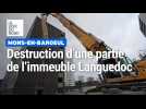 Destruction d'une partie de l'immeuble Languedoc à Mons-en-Baroeul