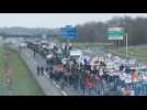 Farmers block A4 motorway on Paris outskirts