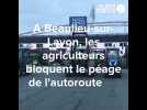 A Beaulieu-sur-Layon, les agriculteurs bloquent le péage de l'autoroute 87