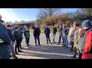 VIDEO. Nouveau blocage au rond-point de Kerbois, à Auray, par les agriculteurs, Yannick Le Terrien, représentant FDSEA dans la ria d'Etel prend la parole