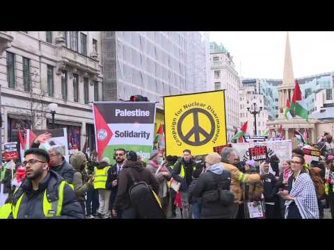 Protesters gather for pro-Palestinian march in London