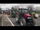 VIDEO. Les tracteurs en train de lever le blocage du pont de Cheviré à Nantes, jeudi 1er février