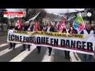 VIDÉO. Grève des enseignants : un cortège de 1 000 manifestants défile dans les rues du Mans
