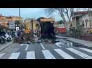 Agriculteurs en colère à Perpignan : des chargements et de l'huile déversés en ville