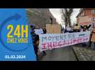 Profs en grève, action coup de poing, Gruss « 24 heures chez vous », le 1er février 2024