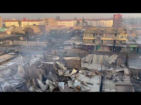 Kenya: Aftermath of deadly fire that killed at least 3 people