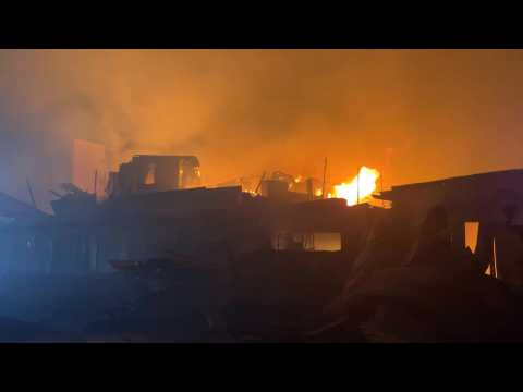 Firefighters at scene of huge blaze in Kenyan capital