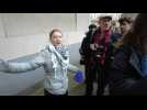Media swarm Greta Thunberg on arrival for day two of London trial