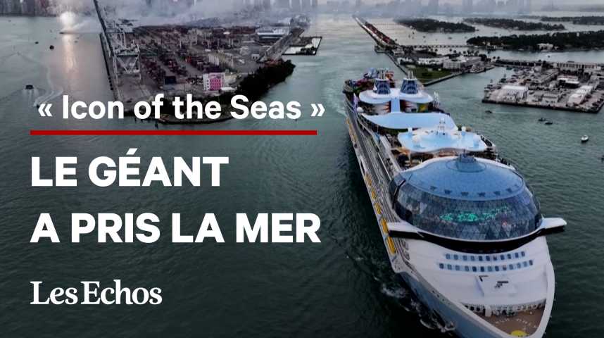 Illustration pour la vidéo L’« Icon of the Seas », le plus gros paquebot au monde, a pris la mer