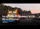 Les agriculteurs bloquent l'A51 à Aix-en-Provence