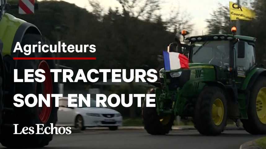 Illustration pour la vidéo Agriculteurs : une trentaine de tracteurs est en route vers Paris