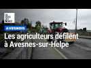 Une trentaine de tracteurs sont entrés dans Avesnes-sur-Helpe ce 30 janvier