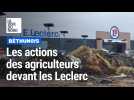 Les agriculteurs mènent une action aux hypermarchés Leclerc de NSux-les-Mines et Violaines