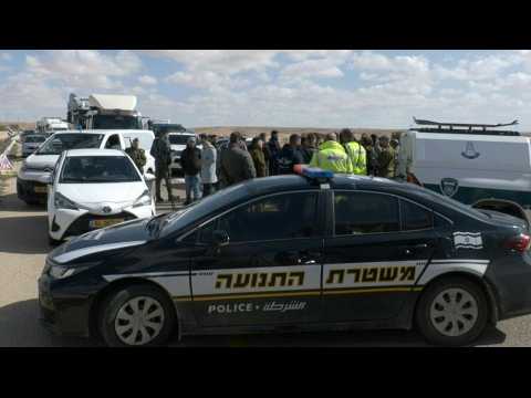 Police stop protesters from blocking passage of aid trucks bound for Gaza