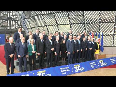 European leaders pose for group photo on second day of summit