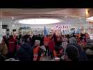 Des salariés d'Auchan en grève à Calais, vendredi 22 mars