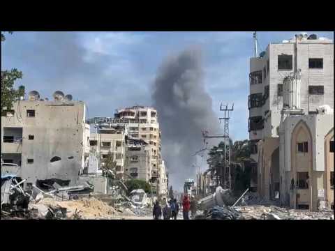 Smoke rises near al-Shifa hospital in Gaza City