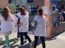 Les infirmiers libéraux en colère devant la CPAM de l'Hérault à Montpellier