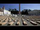 Des cercueils alignés à Rome pour sensibiliser aux accidents du travail